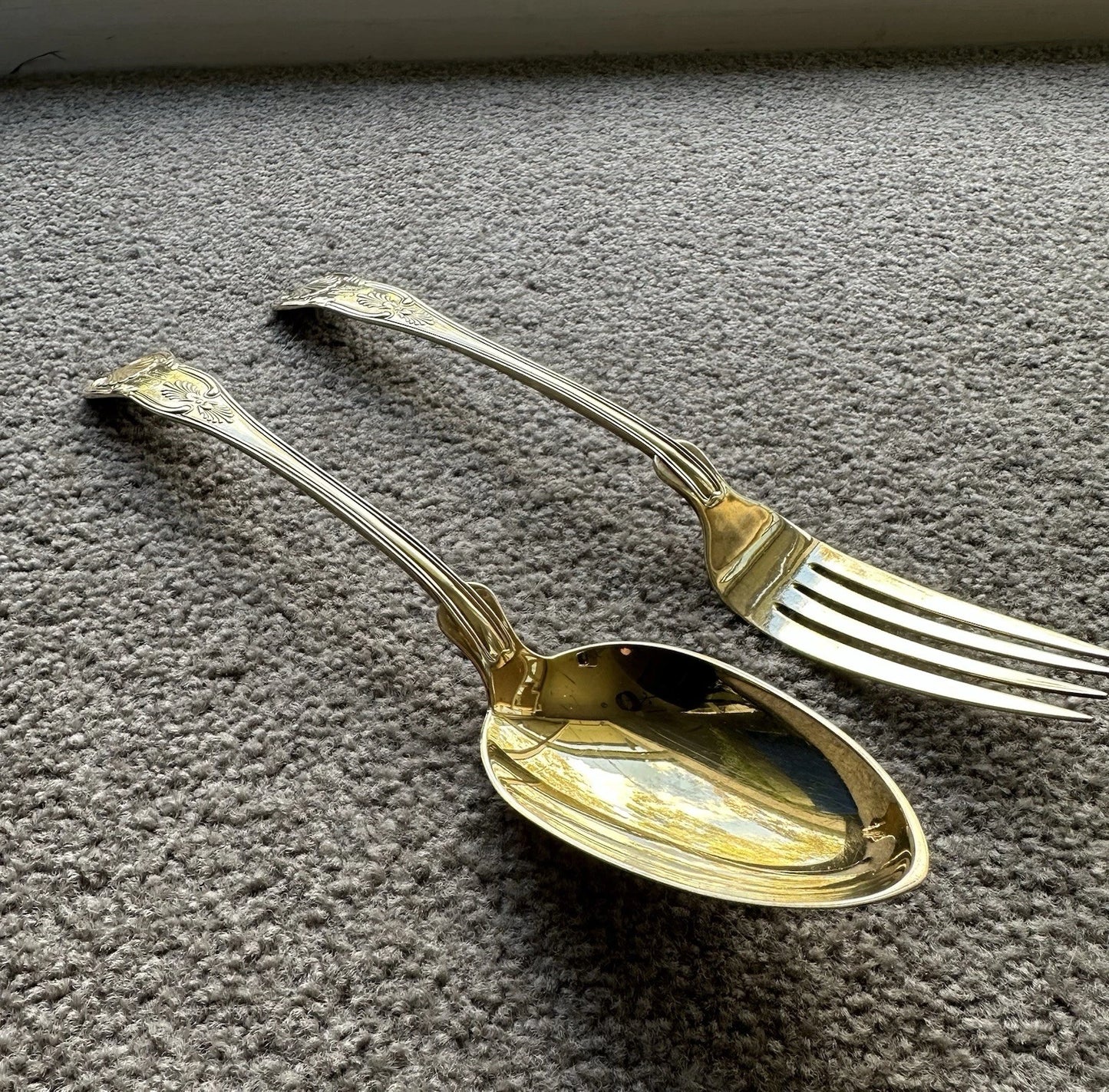 Couverts Bailey & Co Lion Shield Sterling Argent Doré