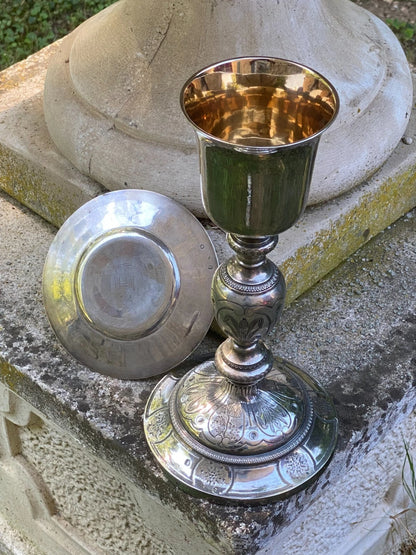 Calice et Patène Argent Époque Charles X Orfèvrerie Sacrée Liturgie