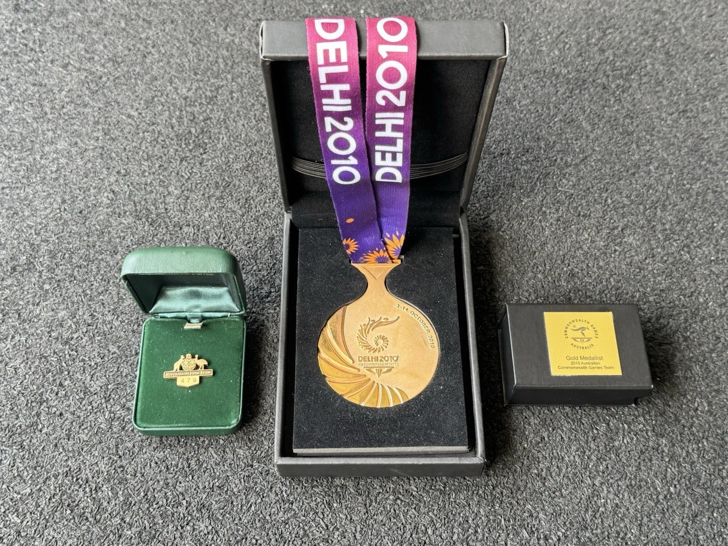 Medaille Or Geoff Huegill Delhi 2010 Commonwealth Games – Lot 3 pièces