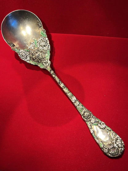Service Durgin Sterling Émaillé Chrysanthème Américain