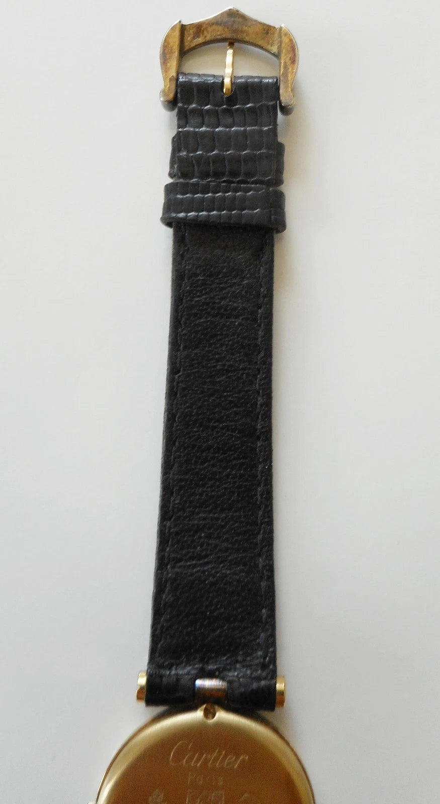 Must de Cartier – Vermeil, quartz, bracelet croco noir