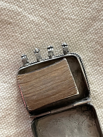 Étui Argent Ancien avec Coran Miniature Islamique Années 1960