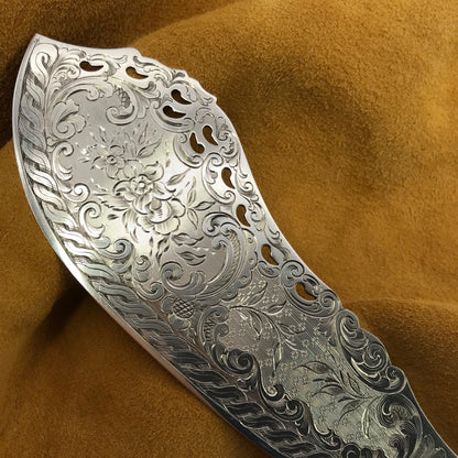Couteau Serveur à Poisson Argent Massif Style Louis XV