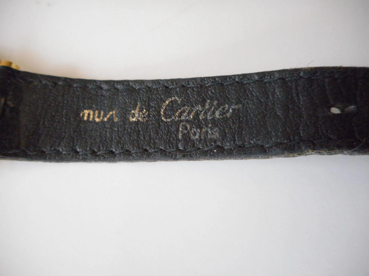 Must de Cartier – Vermeil, quartz, bracelet croco noir
