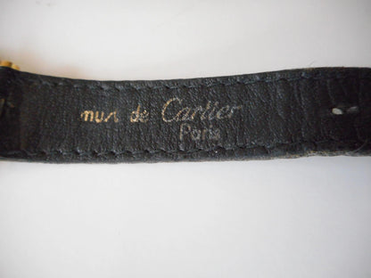Must de Cartier – Vermeil, quartz, bracelet croco noir