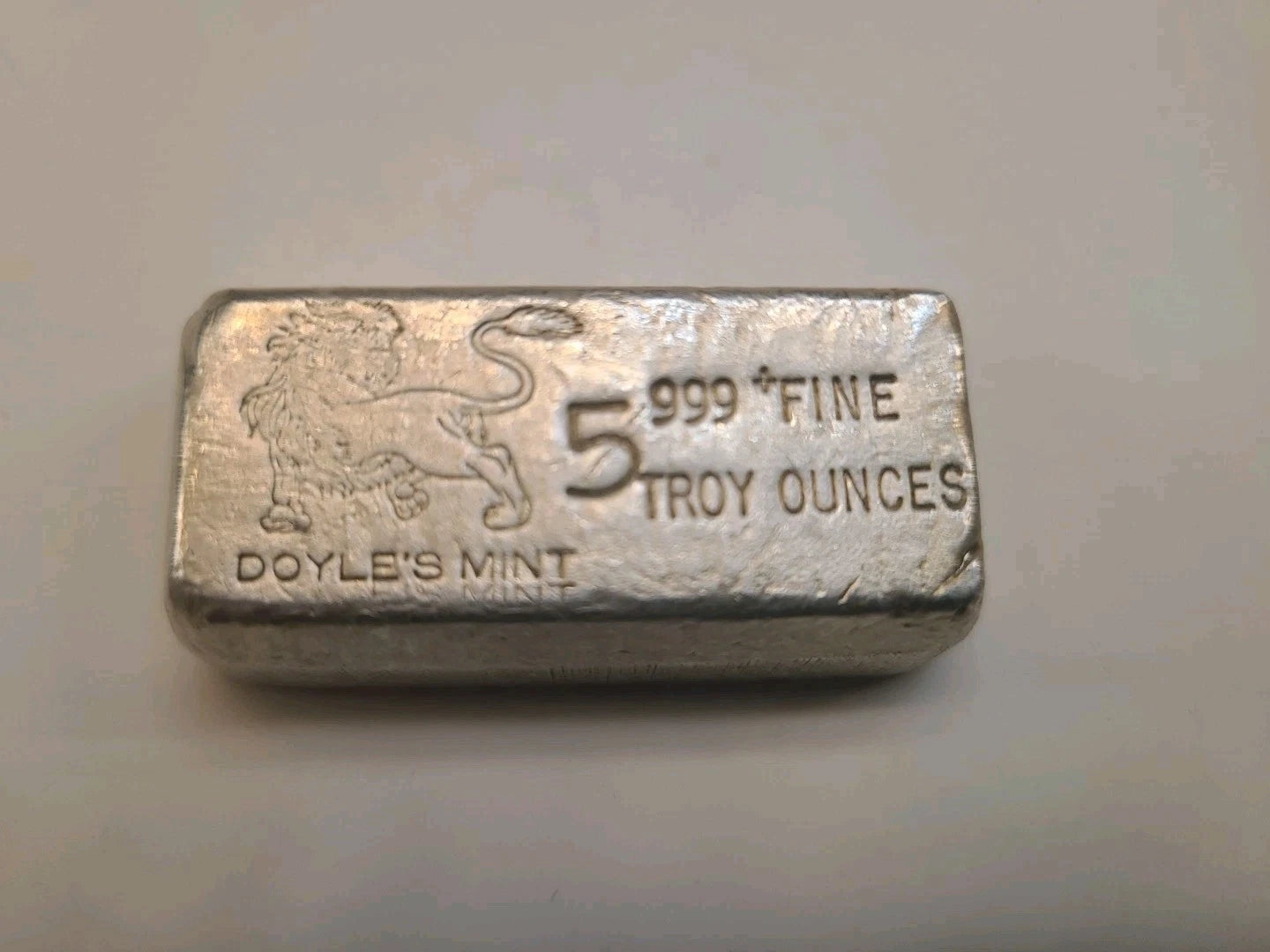 Lingot Argent 999 Doyle's Mint 5 Onces Troy