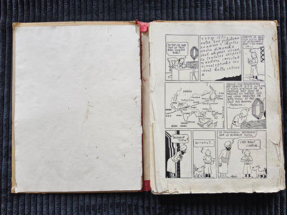 Tintin – Le Lotus Bleu – Édition Originale Plat Neutre N&B – 1936