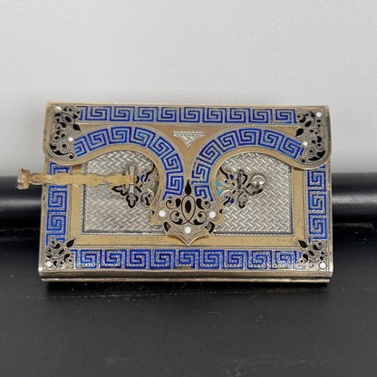 Carnet de Bal Argent Cloisonné XIXe Napoléon III