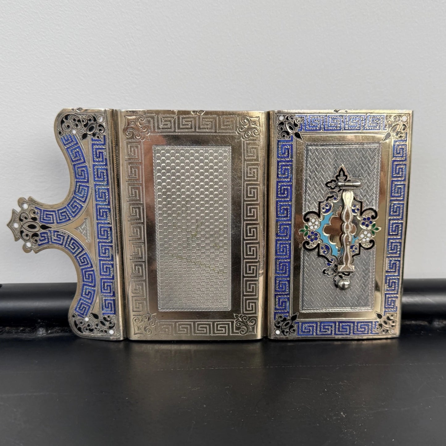 Carnet de Bal Argent Cloisonné XIXe Napoléon III