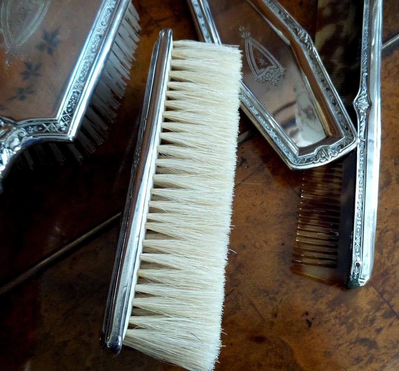 Nécessaire Toilette Ancien Sterling 11 Pièces R&B Co