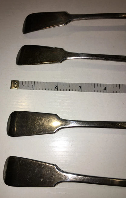 Lot 4 Cuillères de Service Anciennes Argent Massif