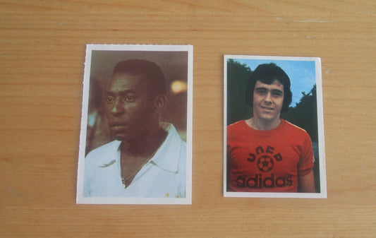 Lot de 2 Images Collector Pelé + Michel Platini 1974/75