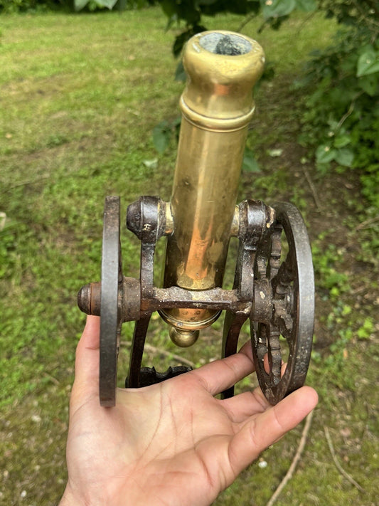 Canon Miniature en Bronze et Fer — Travail de Maîtrise XIXe