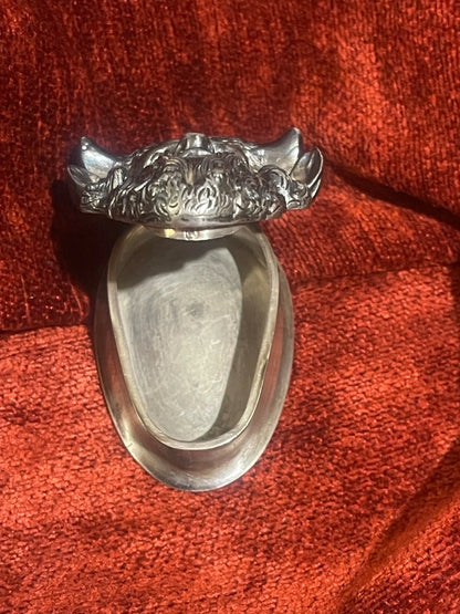 Boîte Tête de Faune Argent Massif XIXe Curiosité