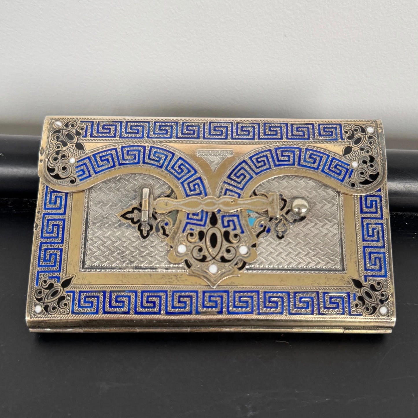 Carnet de Bal Argent Cloisonné XIXe Napoléon III