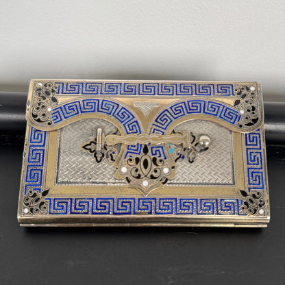 Carnet de Bal Argent Cloisonné XIXe Napoléon III