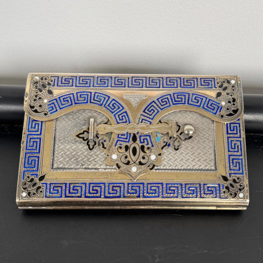 Carnet de Bal Argent Cloisonné XIXe Napoléon III
