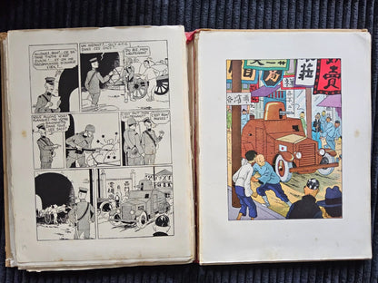 Tintin – Le Lotus Bleu – Édition Originale Plat Neutre N&B – 1936