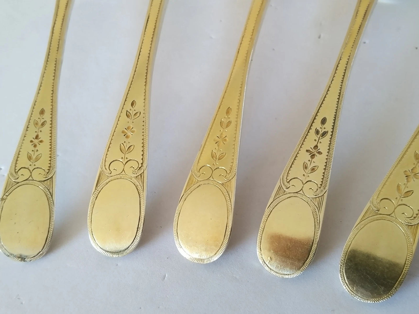5 Cuillères Dessert Vermeil XVIIIe Pierre Nicolas Sommé 1789