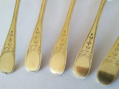 5 Cuillères Dessert Vermeil XVIIIe Pierre Nicolas Sommé 1789