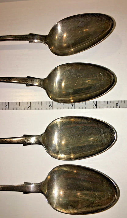 Lot 4 Cuillères de Service Anciennes Argent Massif