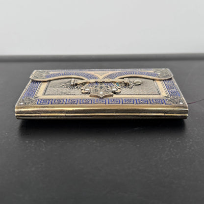 Carnet de Bal Argent Cloisonné XIXe Napoléon III