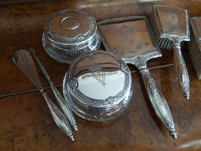 Nécessaire Toilette Ancien Sterling 11 Pièces R&B Co