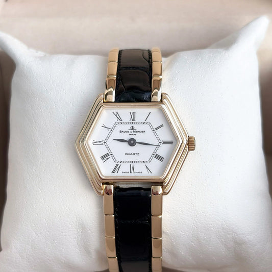 Baume & Mercier Lady Réf. 48372 – Or 18 carats, boîtier hexagonal