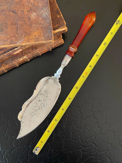 Serveur Argent Sterling Hollandais Agate Rouge