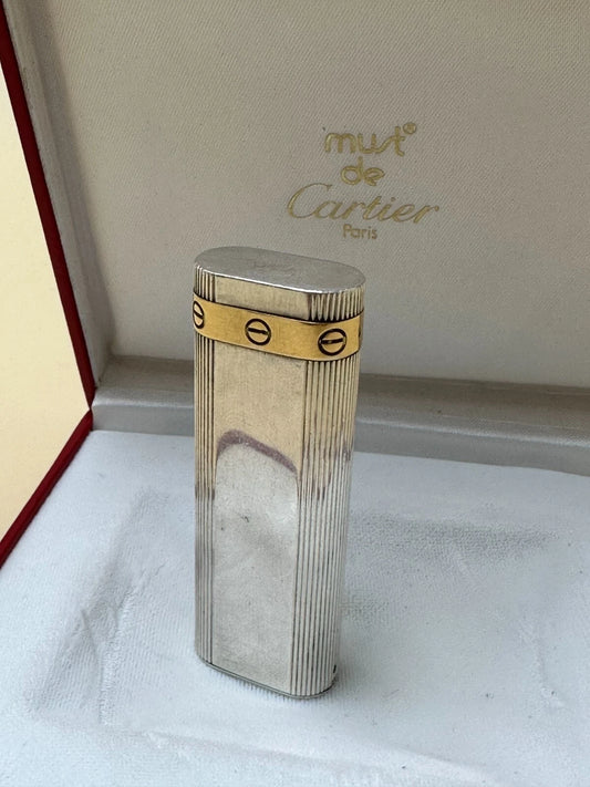 Briquet MUST de CARTIER Love Vintage – Argent 925 et Plaqué Or