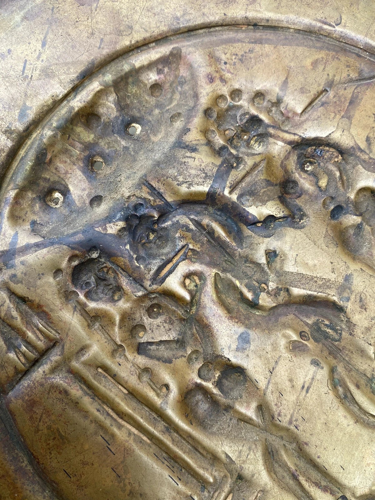 Plat de Quête en Laiton – Adam et Ève – XVIIe siècle