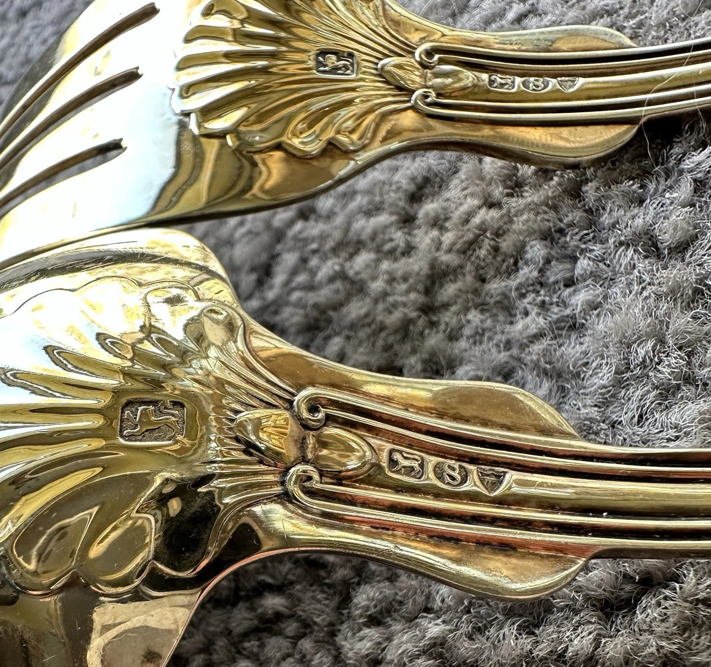 Couverts Bailey & Co Lion Shield Sterling Argent Doré