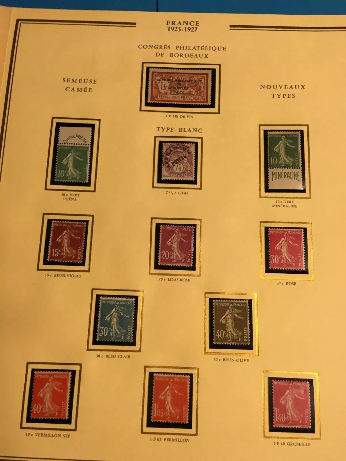 Collection Timbres Neufs France 1900-1940 — Album Ceres Presidence