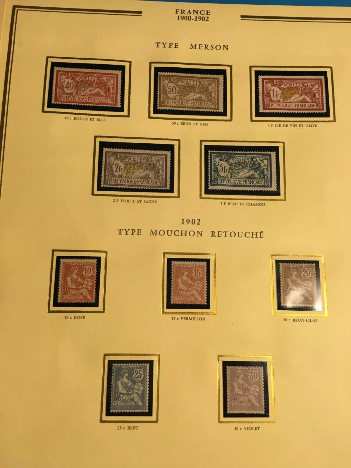 Collection Timbres Neufs France 1900-1940 — Album Ceres Presidence