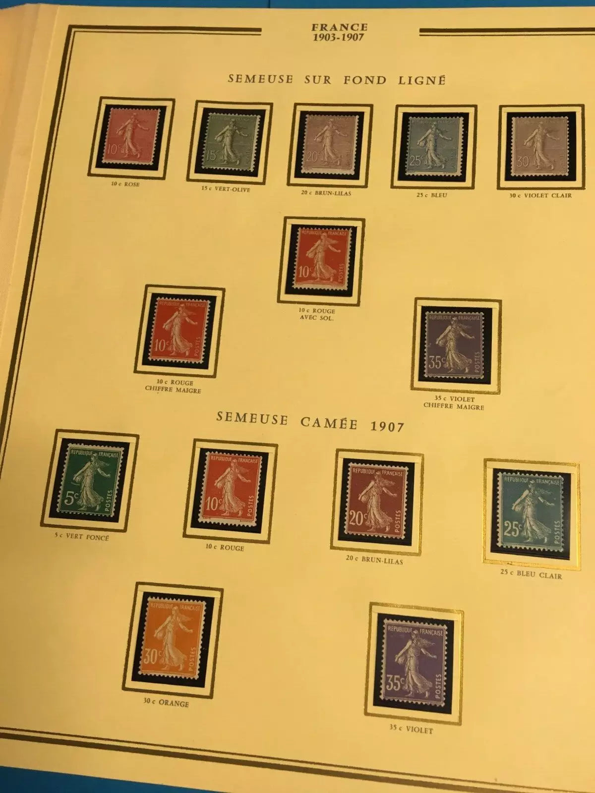Collection Timbres Neufs France 1900-1940 — Album Ceres Presidence