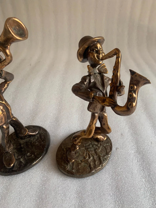 Lot de Deux Sculptures en Bronze Signées LOHE