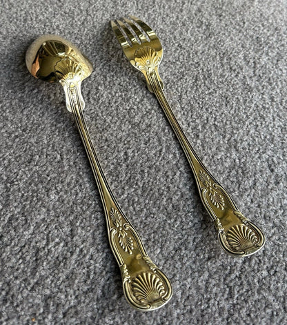 Couverts Bailey & Co Lion Shield Sterling Argent Doré