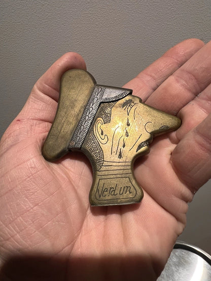 Briquet de tranchée Kronprinz – Laiton et cuivre, Trench Art WW1