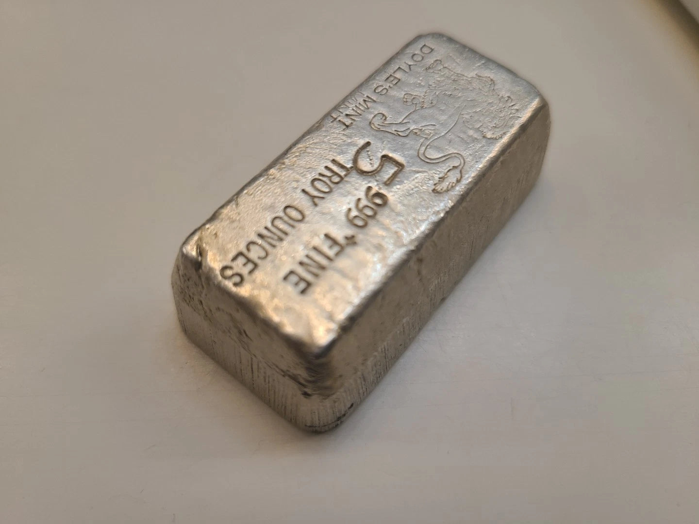 Lingot Argent 999 Doyle's Mint 5 Onces Troy