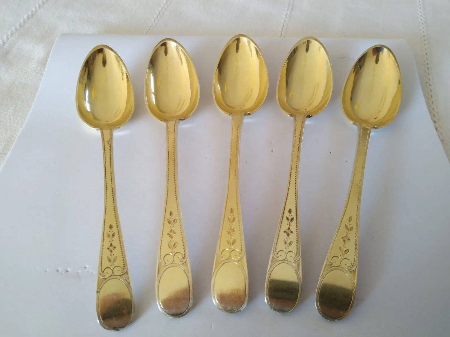 5 Cuillères Dessert Vermeil XVIIIe Pierre Nicolas Sommé 1789