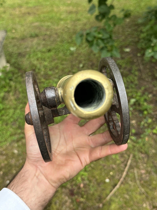 Canon Miniature en Bronze et Fer — Travail de Maîtrise XIXe
