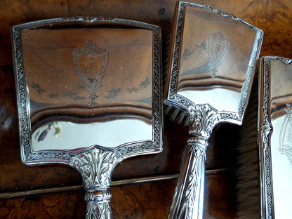 Nécessaire Toilette Ancien Sterling 11 Pièces R&B Co