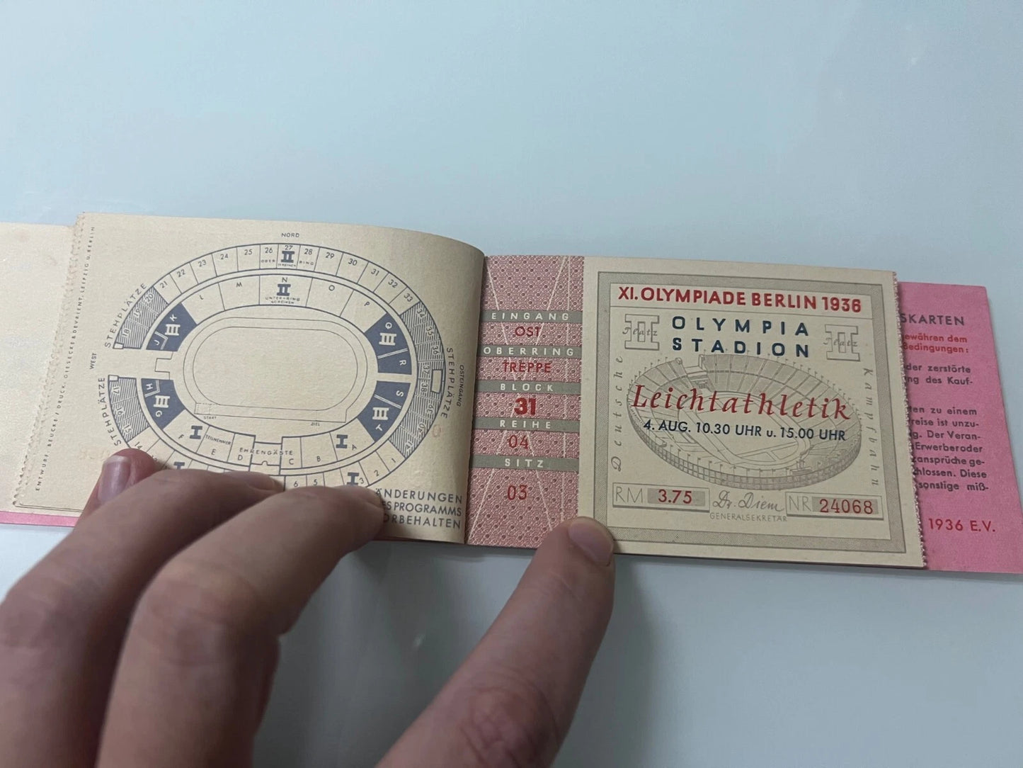 Livret Complet Billets Athlétisme – J.O Berlin 1936 – Jesse Owens