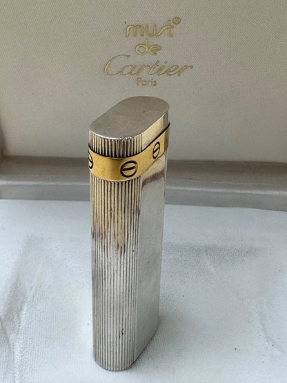 Briquet MUST de CARTIER Love Vintage – Argent 925 et Plaqué Or