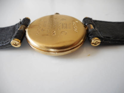 Must de Cartier – Vermeil, quartz, bracelet croco noir