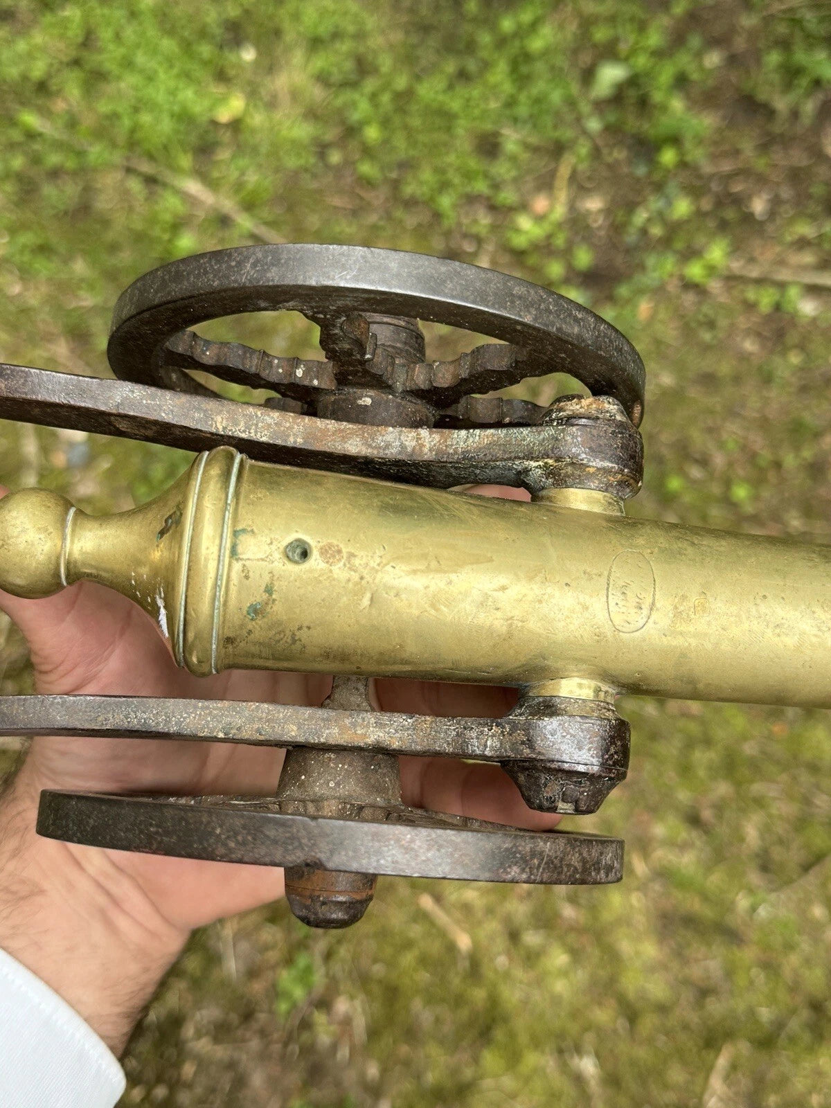 Canon Miniature en Bronze et Fer – Travail de Maîtrise, vintage