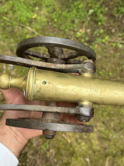 Canon Miniature en Bronze et Fer – Travail de Maîtrise, vintage