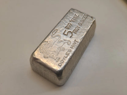 Lingot Argent 999 Doyle's Mint 5 Onces Troy
