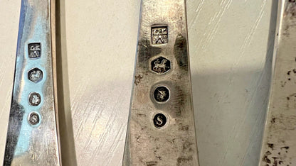 Lot 4 Cuillères de Service Anciennes Argent Massif