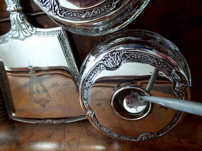 Nécessaire Toilette Ancien Sterling 11 Pièces R&B Co